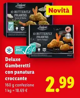 Lidl Deluxe Gamberetti con panatura croccante offerta