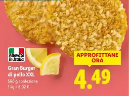 Lidl Gran Burger di pollo XXL offerta