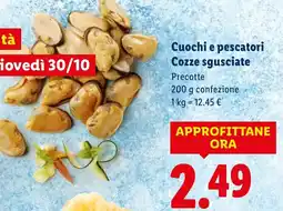 Lidl Cuochi e pescatori Cozze sgusciate offerta