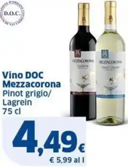 Sigma Vino DOC Mezzacorona Pinot grigio/ Lagrein offerta