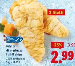 Lidl Filetti di merluzzo fish & chips offerta