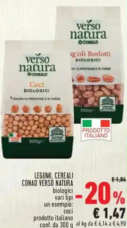 Conad City Legumi, cereali conad verso natura biologici offerta
