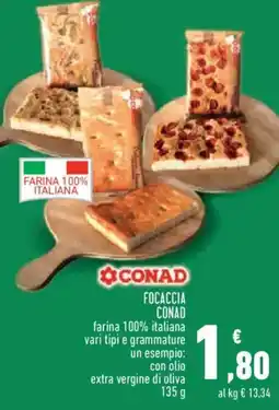 Conad City Focaccia farina 100% italiana offerta