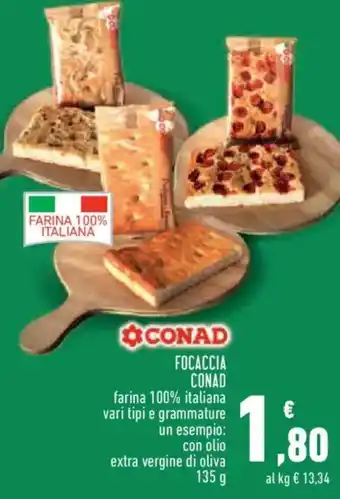Conad City Focaccia farina 100% italiana offerta