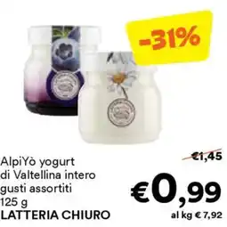 Unes AlpiYò yogurt di Valtellina intero LATTERIA CHIURO offerta