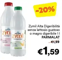 Unes Zymil Alta Digeribilità senza lattosio gustoso o magro digeribile PARMALAT offerta
