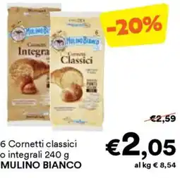 Unes 6 Cornetti classici o integrali MULINO BIANCO offerta