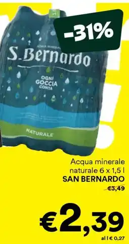Unes Acqua minerale naturale SAN BERNARDO offerta