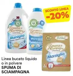 Unes Linea bucato liquido o in polvere SPUMA DI SCIAMPAGNA offerta