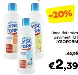 Unes Linea detersivo pavimenti LYSOFORM offerta