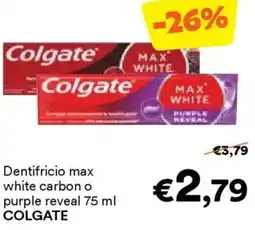 Unes Dentifricio max white carbon o purple reveal COLGATE offerta