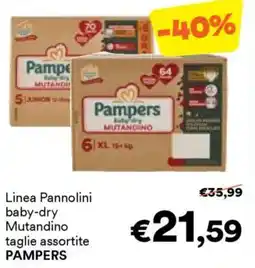Unes Linea Pannolini baby-dry Mutandino taglie PAMPERS offerta