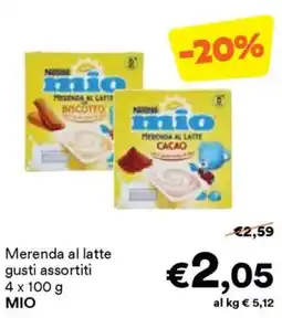 Unes Merenda al latte MIO offerta