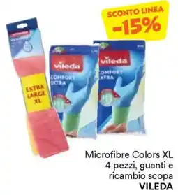 Unes Microfibre Colors XL 4 pezzi, guanti e ricambio scopa VILEDA offerta