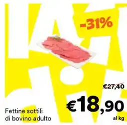 Unes Fettine sottili di bovino adulto offerta