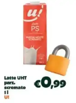 Unes Latte UHT porz. scremato U! offerta