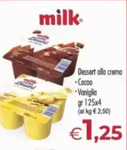 MerSi Supermercati milk Dessert alla crema offerta
