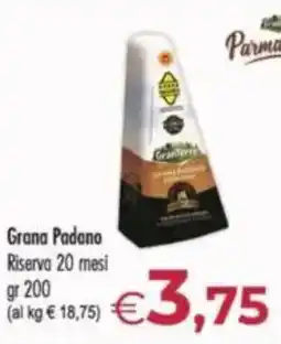 MerSi Supermercati Granterre Grana Padano Riserva 20 mesi offerta