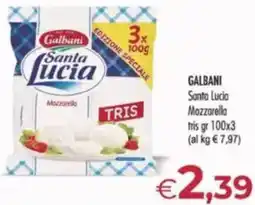 MerSi Supermercati GALBANI Santa Lucia Mozzarella tris offerta