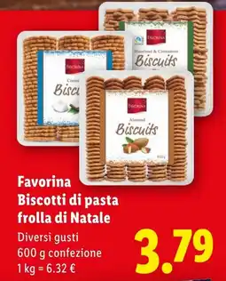 Lidl Favorina Biscotti di pasta frolla di Natale offerta