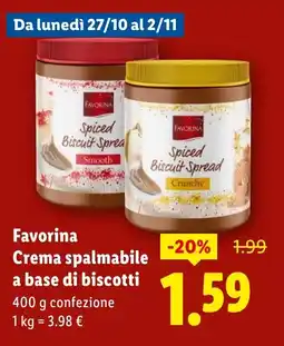 Lidl Favorina Crema spalmabile a base di biscotti offerta
