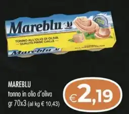 MerSi Supermercati MAREBLU tonno in olio d'oliva offerta