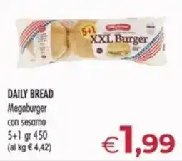MerSi Supermercati DAILY BREAD Megaburger con sesamo offerta