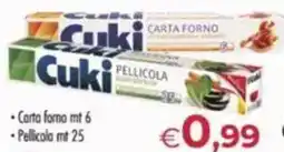 MerSi Supermercati Cuki Carta forno mt 6 Pellicola mt 25 offerta