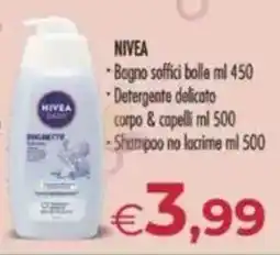 MerSi Supermercati NIVEA Bagno soffici bolle - Detergente delicato corpo & capelli - Shampoo no lacrime offerta