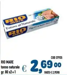 Del Prete Distribuzioni RIO MARE Tonno al Naturale offerta