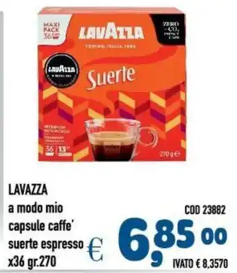 Del Prete Distribuzioni LAVAZZA a modo mio capsule caffe' suerte espresso x36 offerta