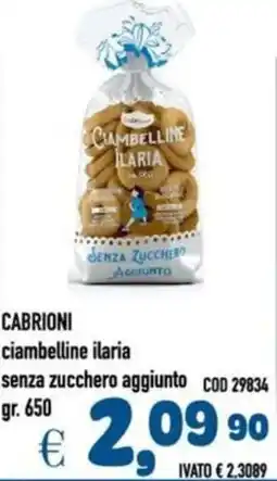 Del Prete Distribuzioni CABRIONI ciambelline ilaria senza zucchero aggiunto offerta