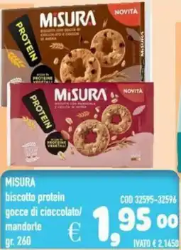 Del Prete Distribuzioni MISURA biscotto protein gocce di cioccolato/ mandorle offerta