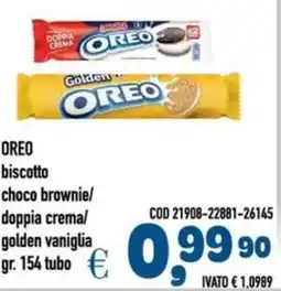 Del Prete Distribuzioni OREO biscotto choco brownie/ doppia crema/ golden vaniglia offerta