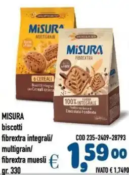 Del Prete Distribuzioni MISURA biscotti fibrextra integrali/ offerta