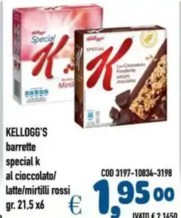 Del Prete Distribuzioni KELLOGG'S barrette special k al cioccolato/ latte/mirtilli rossi offerta