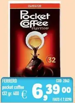 Del Prete Distribuzioni FERRERO pocket coffee t32 offerta