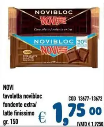 Del Prete Distribuzioni NOVI tavoletta novibloc fondente extra/ latte finissimo offerta