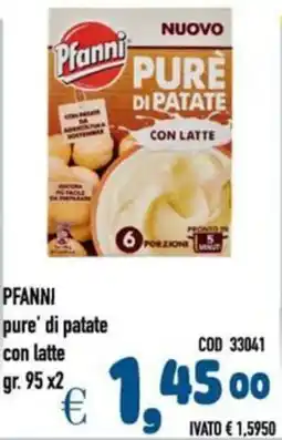 Del Prete Distribuzioni PFANNI pure' di patate con latte offerta