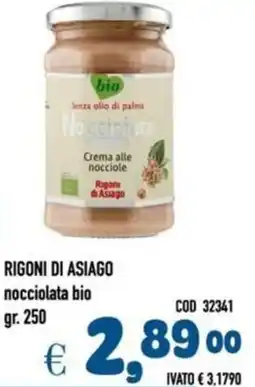 Del Prete Distribuzioni RIGONI DI ASIAGO nocciolata bio offerta