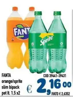 Del Prete Distribuzioni FANTA orange/sprite slim bipack pet offerta