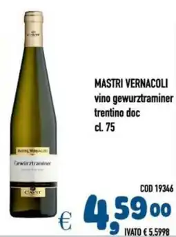 Del Prete Distribuzioni MASTRI VERNACOLI vino gewurztraminer trentino doc offerta