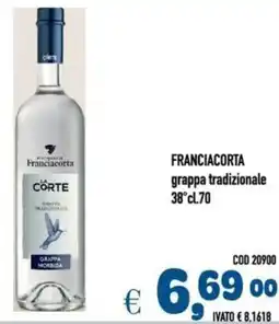 Del Prete Distribuzioni FRANCIACORTA grappa tradizionale offerta