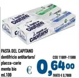 Del Prete Distribuzioni PASTA DEL CAPITANO dentifricio antitartaro/ placca-carie menta bio offerta