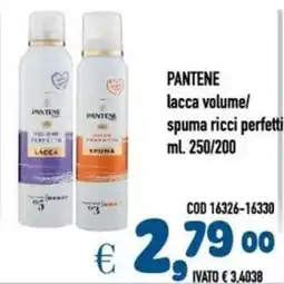 Del Prete Distribuzioni PANTENE lacca volume/ spuma ricci perfetti offerta