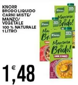 Vantaggio Cash&Carry Knorr brodo liquido carni miste/ manzo/ vegetale 100% naturale offerta