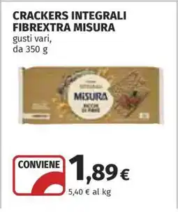 Coop CRACKERS INTEGRALI FIBREXTRA MISURA offerta
