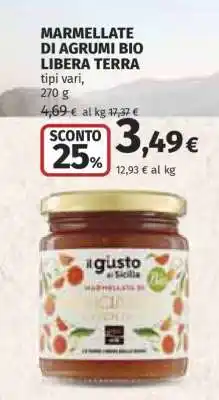 Coop MARMELLATE DI AGRUMI BIO LIBERA TERRA offerta