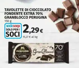 Coop TAVOLETTE DI CIOCCOLATO FONDENTE EXTRA 70% GRANBLOCCO PERUGINA offerta