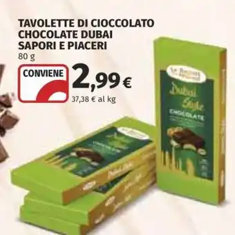 Coop TAVOLETTE DI CIOCCOLATO CHOCOLATE DUBAI SAPORI E PIACERI offerta